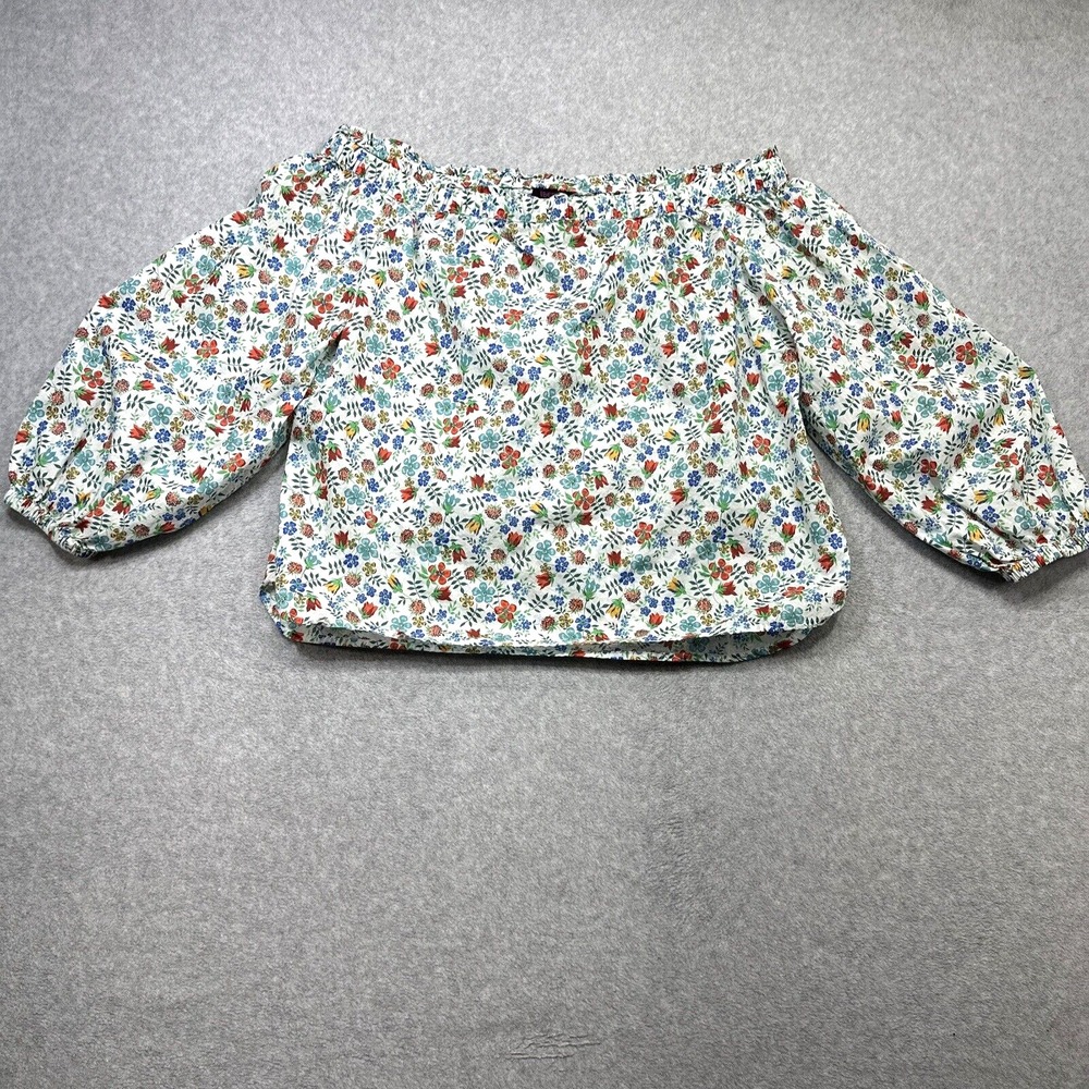 J Crew Liberty Fabrics Top 12 Edenham Floral Off Shoulder Peasant Art Boho Chic